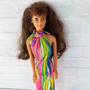 Barbie Glitter Beach Teresa Doll 1992 Mattel Brunette Green Eyes Bendable Legs